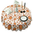 thumbnail image 1 of Pumpkin Pattern Round Tablecloth 60" X 60",Wrinkle Wipeable Table Cloth for Kitchen Dining Room Picnic Patio Party, 1 of 6