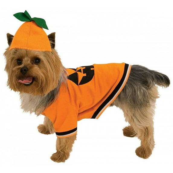 Pumpkin Dog Pet Costume Size X-Small 12" Chest With Jumpsuit And Headpiece