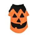 thumbnail image 1 of Pumpkin Pet Sweater For Small Medium Dogs Cats, Fleece Material Soft Warm Breathable, Festive Ghost Bat Pumpkin Design With 5 Sizes Xs-Xl Easy On-Off, 1 of 6