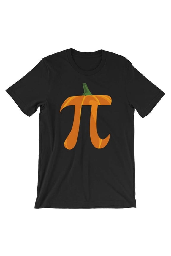 Pumpkin Pi Math T-Shirt, Funny Geek Halloween Graphic Tee, Thanksgiving Pie Lover Top，Crew neck，Loose，cotton，black，S-5XL