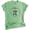 thumbnail image 1 of Pumpkin Pi T-shirt, Unisex Women's Men's Shirt, Pumpkin Shirt, Pumpkin Pie Thanksgiving Shirt, Halloween, Heather Apple Green, Small, 1 of 6