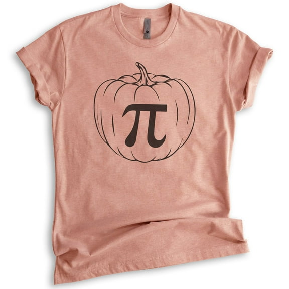 Pumpkin Pi T-shirt, Unisex Women's Men's Shirt, Pumpkin Shirt, Pumpkin Pie Thanksgiving Shirt, Halloween, Heather Sunset, Medium