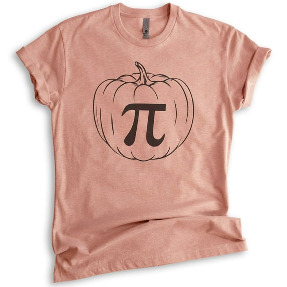 Pumpkin Pi T-shirt, Unisex Women's Men's Shirt, Pumpkin Shirt, Pumpkin Pie Thanksgiving Shirt, Halloween, Heather Sunset, Medium