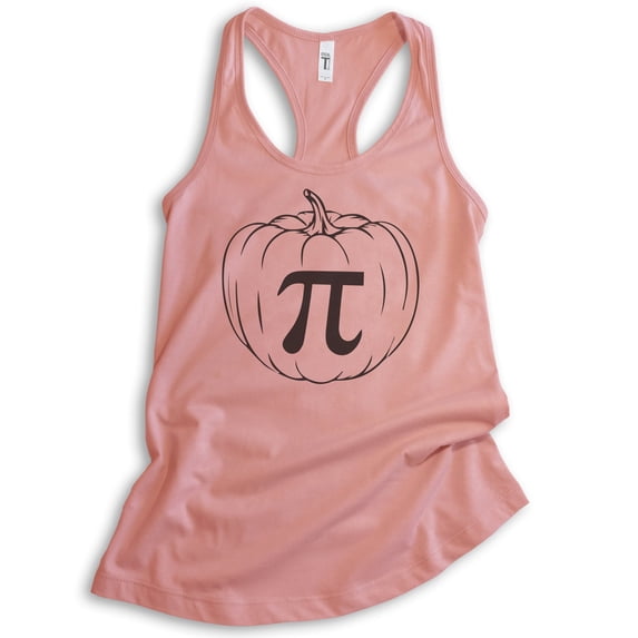 Pumpkin Pi Tank Top, Ladies Racerback Tank Top, Halloween Tank, Pumpkin Tank, Pumpkin Pie, Thanksgiving, Desert Pink, Large