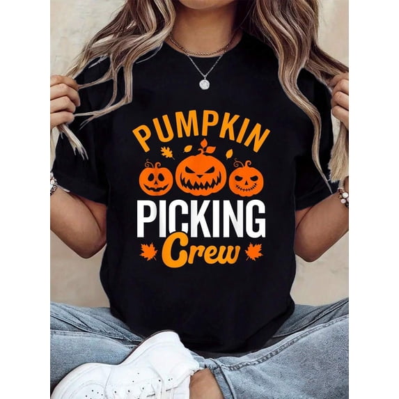 Pumpkin Picking Crew, Family Matching Pumpkin Patch Autumn T-Shirt, Autumn Tops For