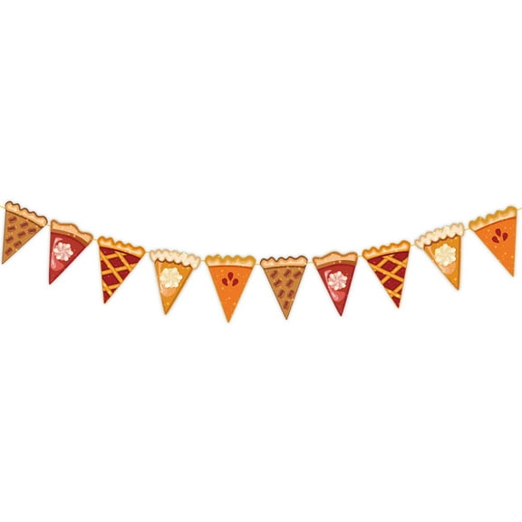 Pumpkin Pie Banner Thanksgiving Decorations, Pie Slices Bunting, Thanksgiving Banner, Fall Party Decor Harvest Home Mantel Decorations Party Supplies