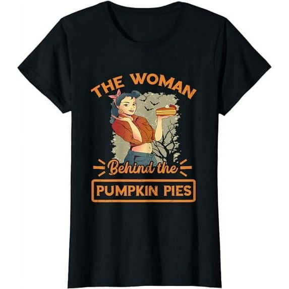 Pumpkin Pie Halloween The Woman Behind Dessert T-Shirt
