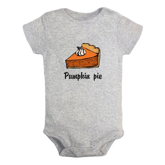 Pumpkin Pie Novelty Rompers For Babies, Newborn Baby Unisex Bodysuits, Infant Jumpsuits, Toddler 0-12 Months Kids One-Piece Oufits (Gray, 12-18 Months)