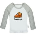 thumbnail image 1 of Pumpkin Pie Novelty T shirt For Baby, Newborn Babies T-shirts, Infant Tops, 0-24M Kids Graphic Tees Clothing (Long Gray Raglan T-shirt, 0-6 Months), 1 of 4
