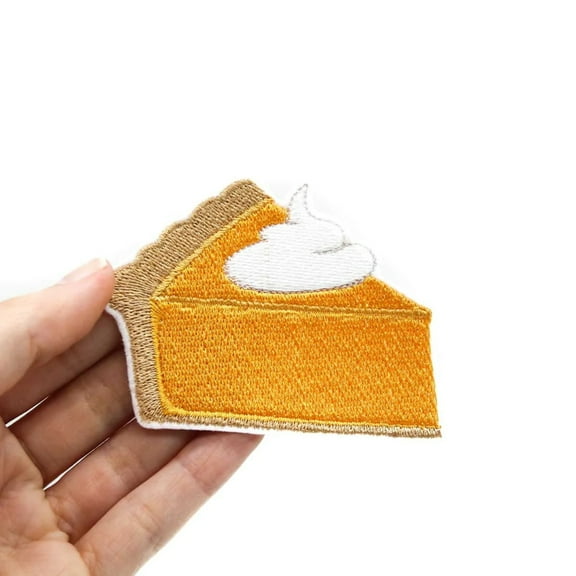 Pumpkin Pie Slice Embroidered Iron On Patch