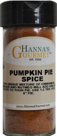 Hanna's Pumpkin Pie Spice, 4 fl oz Glass Jar