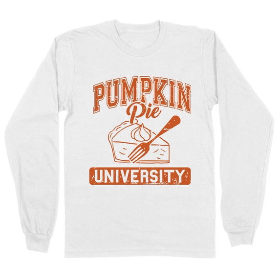 Pumpkin Pie University Long Sleeve Shirt Unisex Medium White