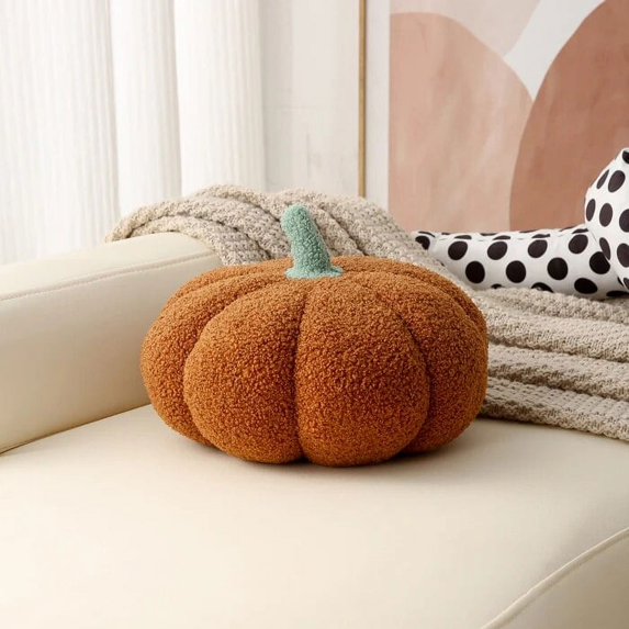 Pumpkin Pillow Plush Toy Creative Sofa Bedroom CushionHome Decoration Halloween Gift Christmas, Halloween, ThanksgivingGift (Caramel color,20cm)