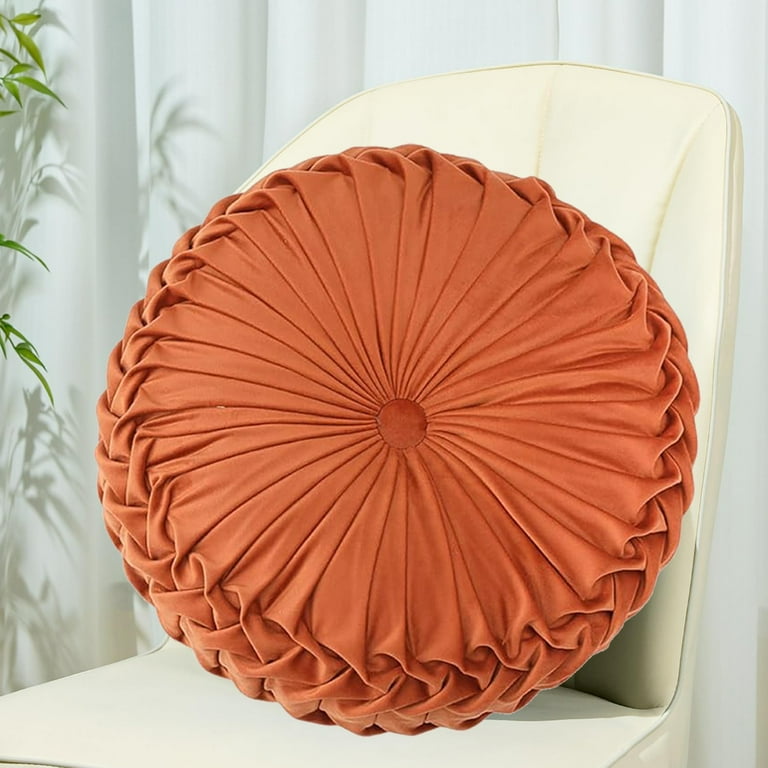 Pumpkin Pillow Solid Color Velvet Round Throw Pillow Home Decorative Throw Pillow Floor Cushion for Sofa Chair Living Room Decoration Orange Walmart