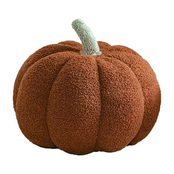 Pumpkin Pillows, Halloween Pumpkin Throw Pillows, 3D Pumpkin Shaped Pillow for Fall Room Decor Gifts, Soft Plush Cute Fluffy Thanksgiving Pillow, Fall Pillows (1 Pack Brown, 7.87 Inch)