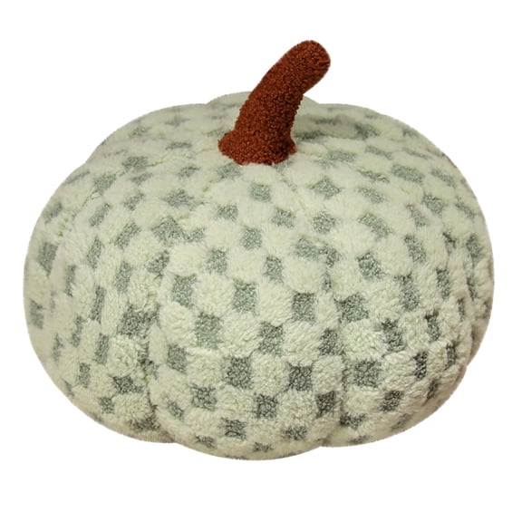 Pumpkin Pillows，Pumpkin Decoration Throw Pillow, Soft Dusty Faux Rabbit Fur for Fall Funny Decorations Green