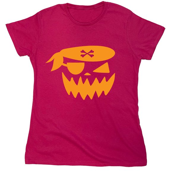 Pumpkin Pirate Sarcastic Humor Novelty Funny Women's Casual Tees