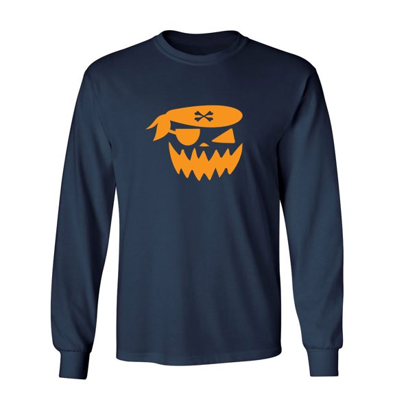 Pumpkin Pirate Sarcastic Humor Novelty Men's Long Sleeve Shirts