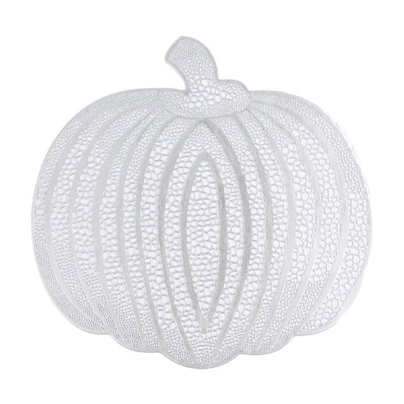 Pumpkin Placemats Thanksgiving Harvest Placemats Fall Placemats Heat-Resistant Absorbent Hollowed Tableware Mat for Thanksgiving, Halloween, Party and Wedding Table Decorations