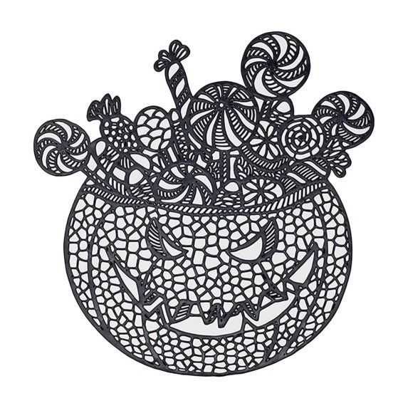 Pumpkin Placemats Thanksgiving Harvest Placemats Fall Placemats Heat-Resistant Absorbent Hollowed Tableware Mat for Thanksgiving, Halloween, Party and Wedding Table Decorations