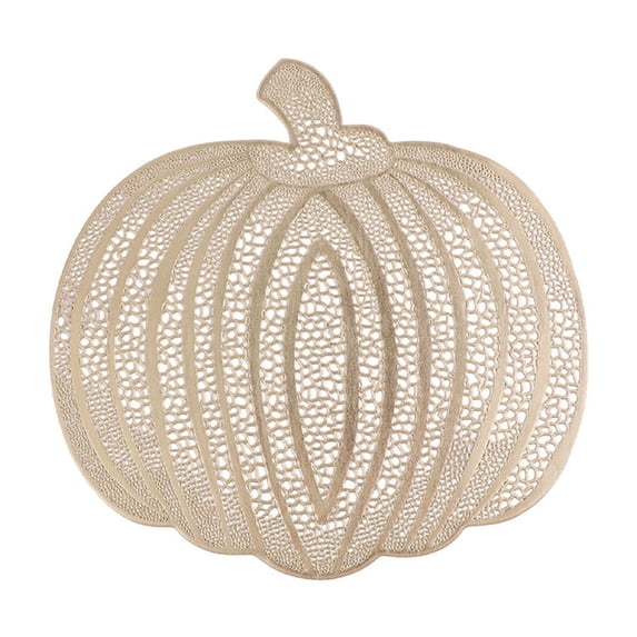 Pumpkin Placemats Thanksgiving Harvest Placemats Fall Placemats Heat-Resistant Absorbent Hollowed Tableware Mat for Thanksgiving, Halloween, Party and Wedding Table Decorations