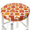 Pumpkin Plaid Bar Stool Covers, NonSlip Washable Bar Stool Seat Covers