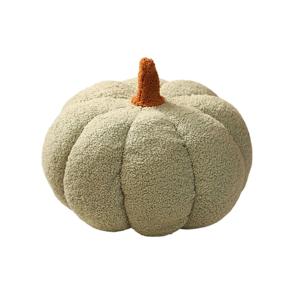 Pumpkin Plush Pillow 7.1in Soft Boucle Fluffy Throw Pillow for Thanksgiving Sofa Bed Decor, 1 Pack