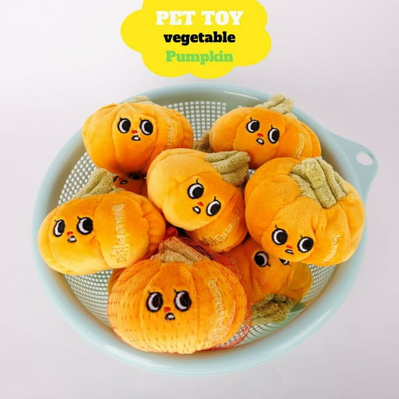 Pumpkin Plush Toy for Cats and Dogs, Self-Entertainment and Chew-Resistant, Chasing Fun for Play and Halloween Parties-as shown