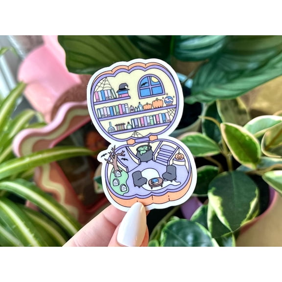Pumpkin Pocket Library Book Readers Bookish Book Lover Spooky Sticker