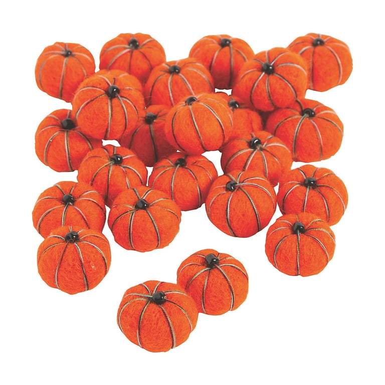 24 PC Pumpkin Pom-Poms
