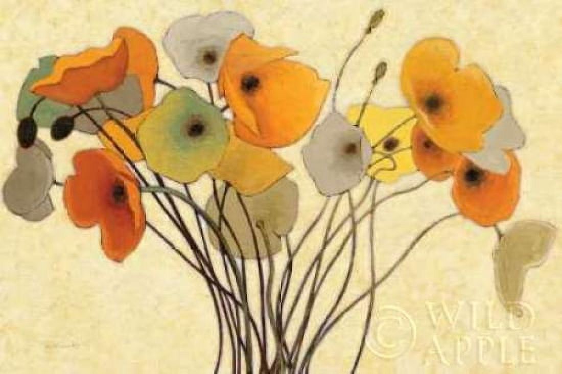 Pumpkin Poppies I Canvas Art - Shirley Novak (12 x 18)