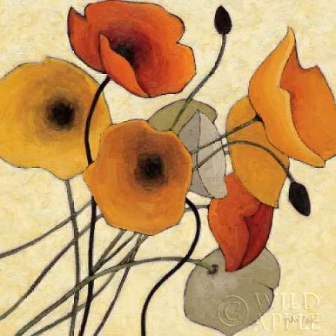 Pumpkin Poppies II Canvas Art - Shirley Novak (24 x 24)