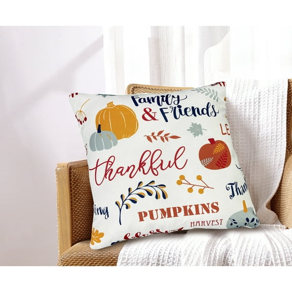 Pumpkin Print Decorative Pillow 18x18