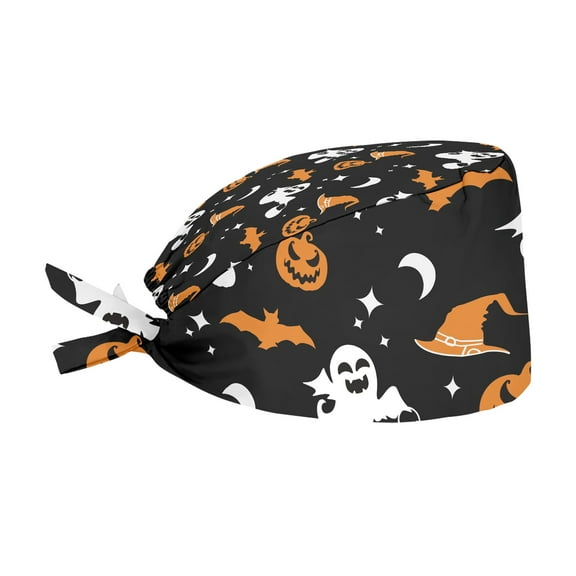 Pumpkin Print Hat Hat Operating Room Doctor Hat Halloween Work Hat
