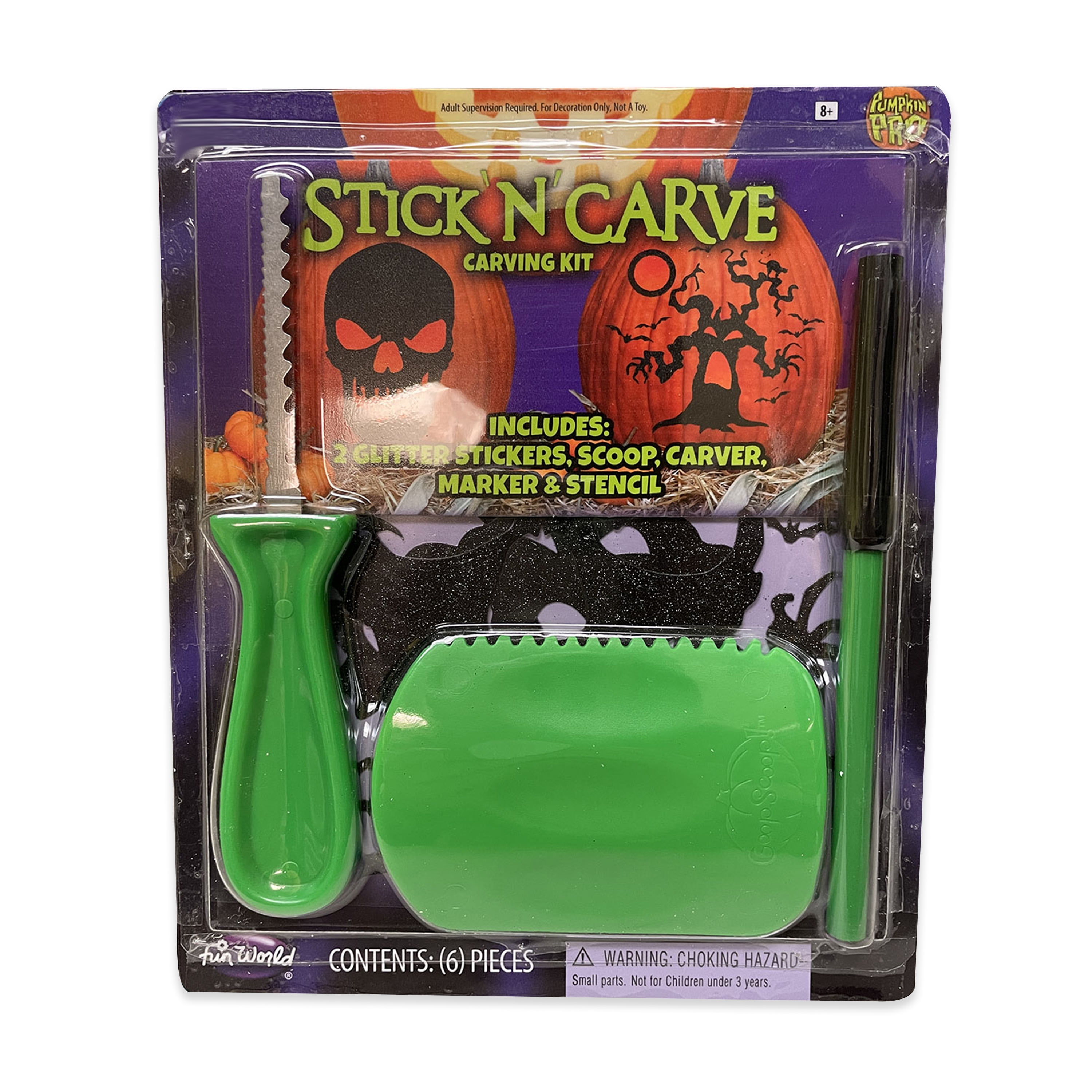 Pumpkin Pro Stick n Carve Halloween Decoration by Fun World - Walmart.com