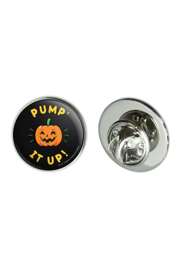 Pumpkin Pump It Up Halloween Funny Humor Metal 0.75" Lapel Hat Pin Tie Tack Pinback