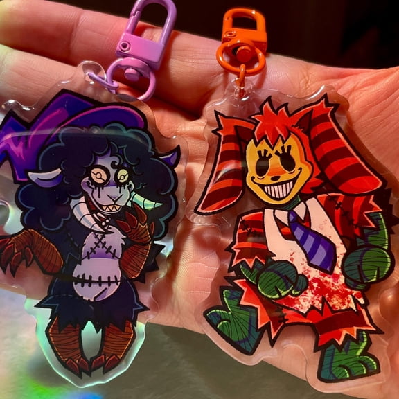 Pumpkin Rabbit & Witch Sheep 3.0in Charms | Walten Files Keychains (1 keychain)