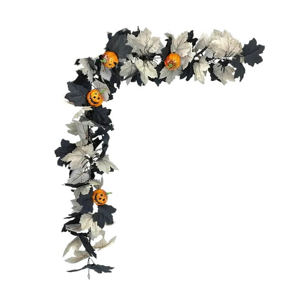 Pumpkin Rattan Decorative Vine Maple Leaf Garland for Halloween Autumn Home Decor and Seasonal Styling