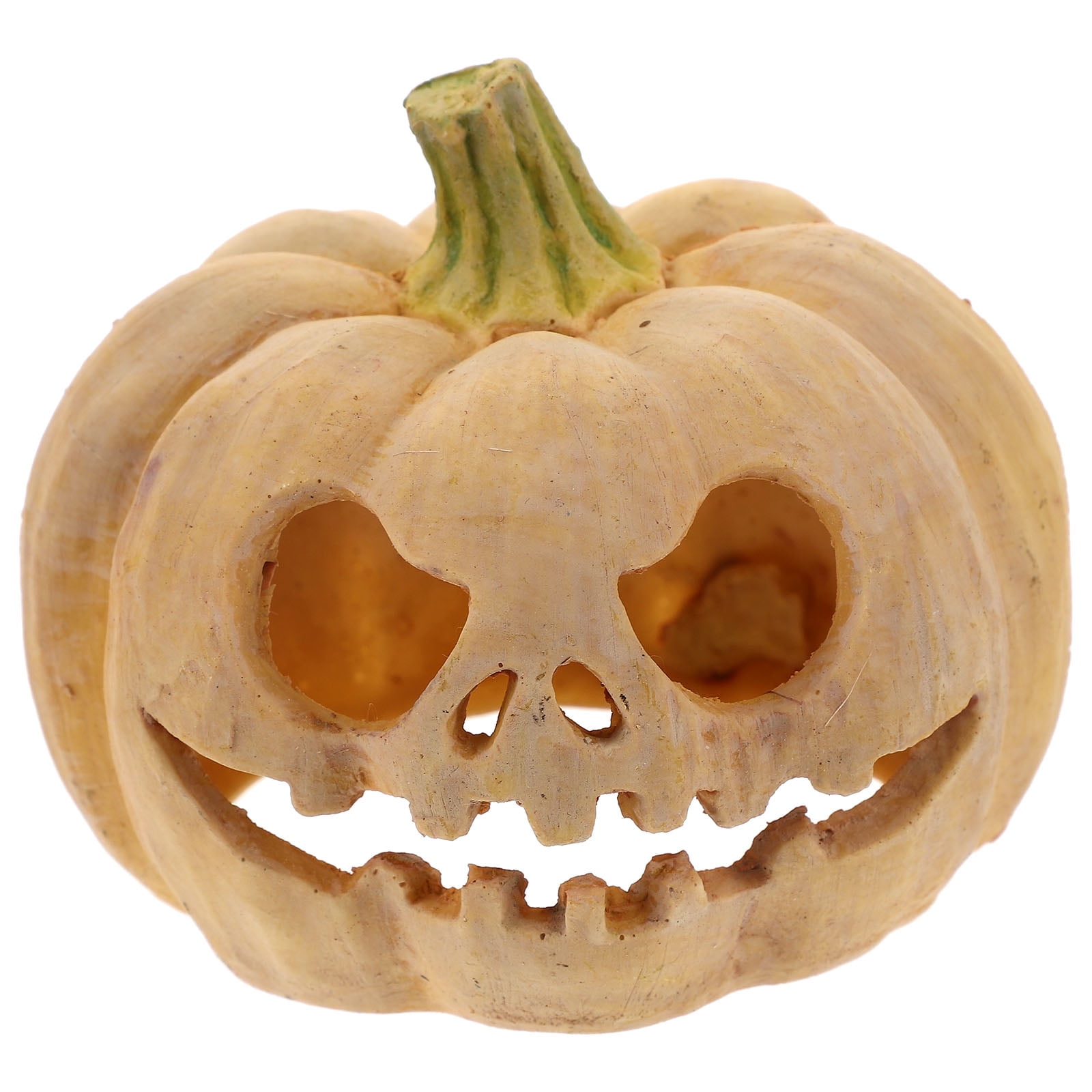 Eease Halloween Fish Tank Decor Resin Statue Reptile Hideout Pumpkin