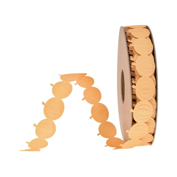 Pumpkin Ribbons Autumn Ribbon Decor Sewing Ribbon Halloween Ribbon for Bouquet Holiday Invitation Cards Gift Wrapping Packaging Scrapbooking Yellow