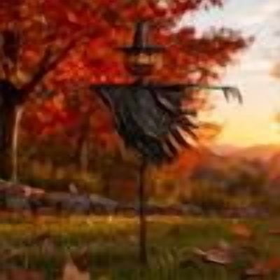 Pumpkin Scarecrow Metal Garden Yard Stake, Rust Proof Three Prong Stable Ground Insert Ornament, Tool Free Quick Setup Spooky Accent for Walkway Flower Bed Front Yard Halloween Fall Decor