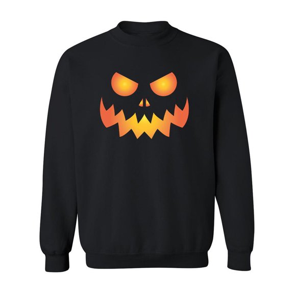 Pumpkin Scary Face Sweatshirt Men -SPIdeals Designs, Male x-Large
