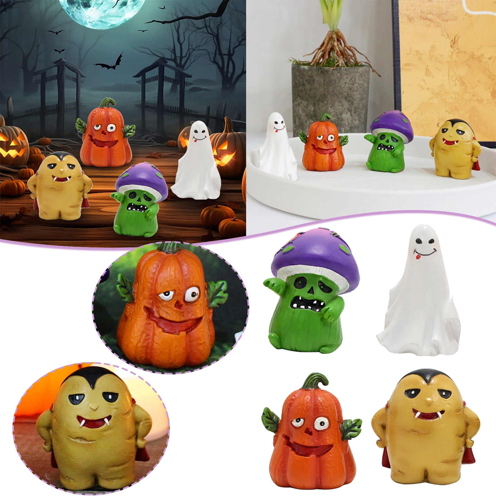 Pumpkin Scene Decoration Play With Resin Tabletop Decorations