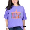 thumbnail image 1 of Pumpkin Season, Fall Themed, Groovy Retro Wavy Text, Violet Comfort Colors T-Shirt, Medium, 1 of 1