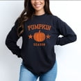 thumbnail image 1 of Pumpkin Season Star Distressed - Womens Garment Dyed Long Sleeve, 1 of 9
