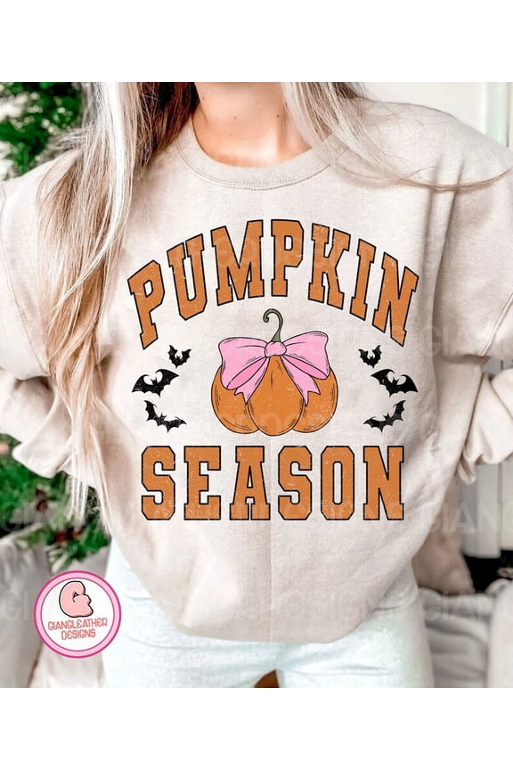 Pumpkin Season Sweatshirt, Coquette Pumpkin Spice Pullover, Varsity Halloween Pumpkin Sweater, Cute Spooky Fall Shirt