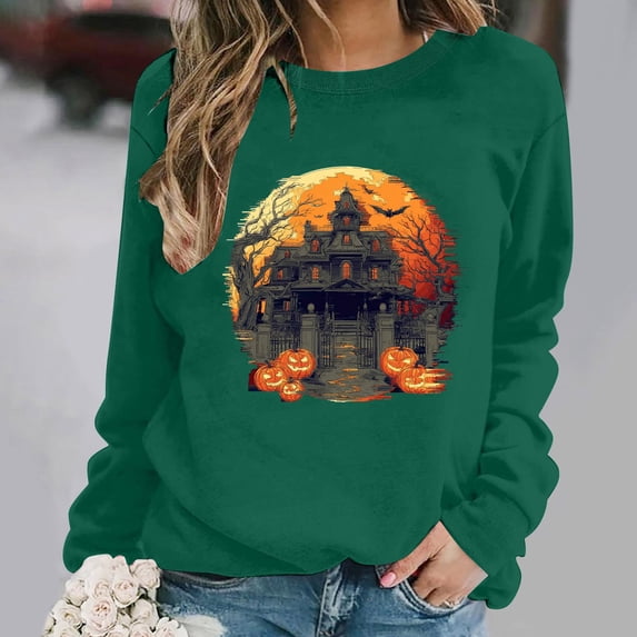Pumpkin Season Sweatshirt Women Thanksgiving Pumpkin Graphic Shirt Cute Autumn Halloween Pullover Casual Fall Tops