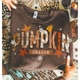 thumbnail image 1 of Pumpkin Season TShirt, Retro Halloween TShirt, Preppy Pumpkin Bow TShirt, Halloween Shirt, Trendy Fall Pumpkins, Spooky Season TShirt, 1 of 5