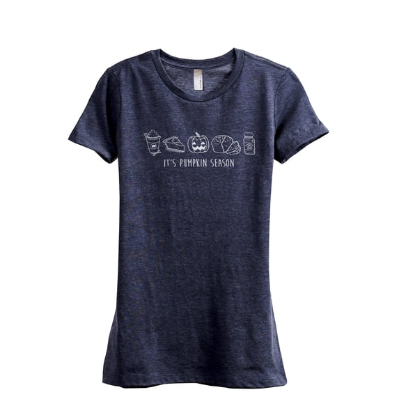 Pumpkin Season Women's Fashion Relaxed T-Shirt Tee Heather Navy Large