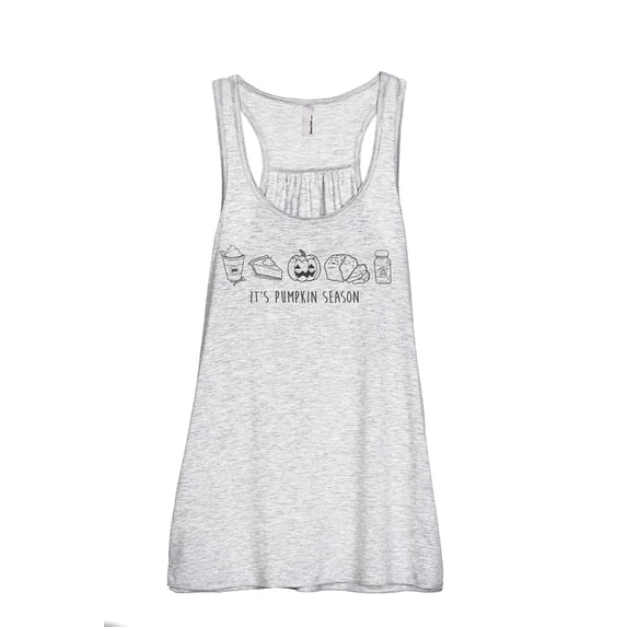 Pumpkin Season Women's Fashion Sleeveless Flowy Racerback Workout Yoga Tank Top Sport Grey Large